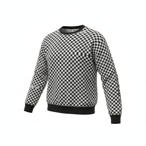 VINTAGE VANS CHECKERBOARD OFF THE WALL SWEATSHIRT BLACK/WHITE MEN'S M