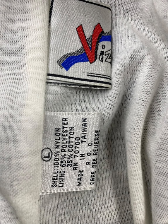 VINTAGE VIZ NYLON WIND BREAKER TRACK PANTS GREY MEN'S L