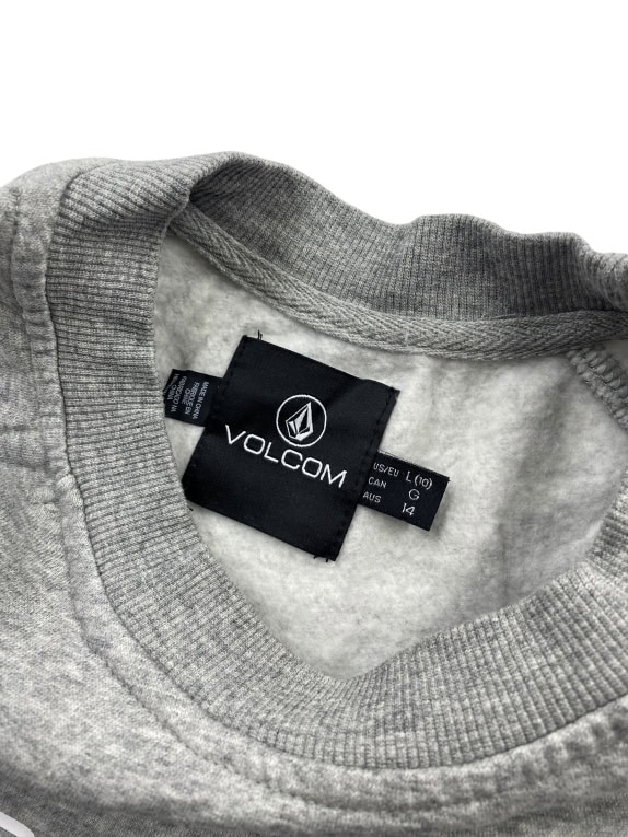 VINTAGE VOLCOM EMBROIDERED LOGO SWEATSHIRT GREY MEN'S L