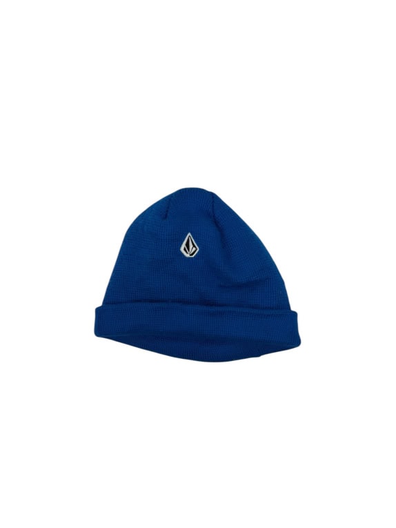 VINTAGE Volcom Berretto (Beanie) - Blu con logo Stone