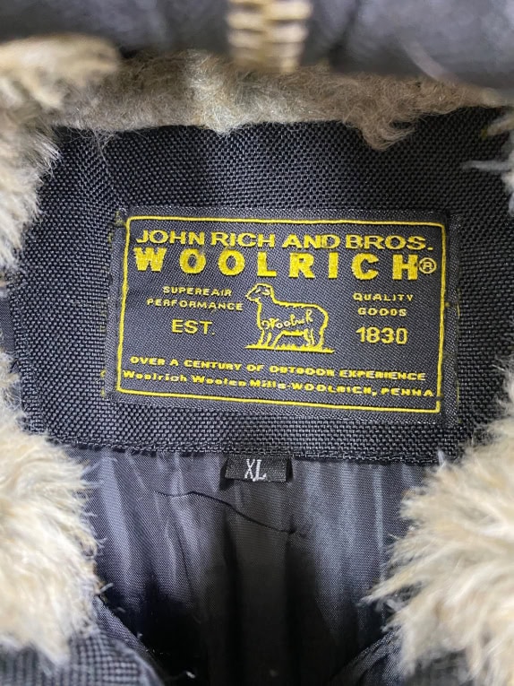 VINTAGE WOOLRICH BOMBER JACKET WITH FUR HOOD BLACK MEN XL