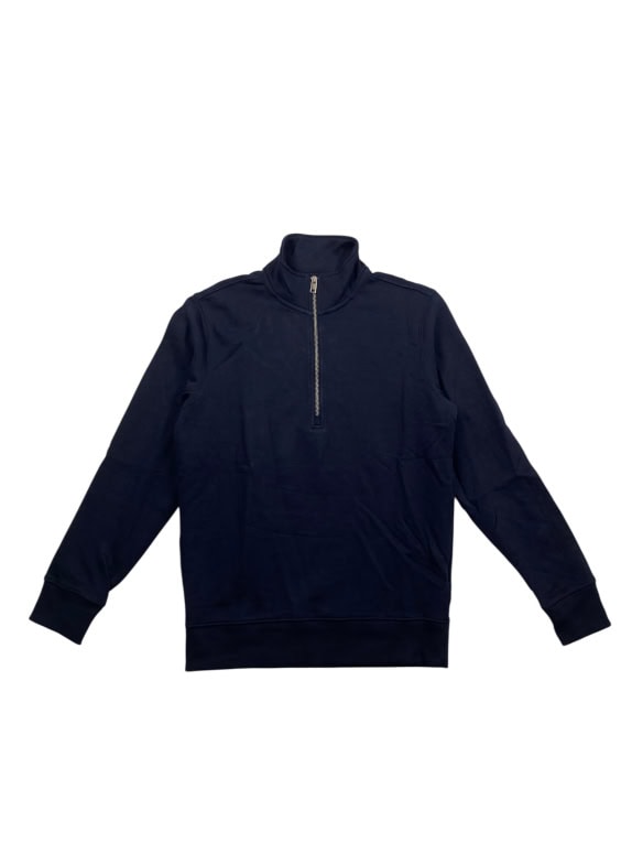 VINTAGE WRANGLER felpa con mezza zip blu scuro da uomo M