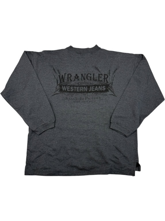 VINTAGE felpa Wrangler Western Jeans con logo - L