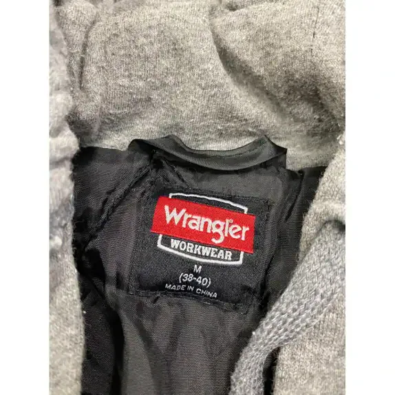 VINTAGE WRANGLER WORKWEAR ΜΠΑΡΚΑΣ ΜΕ ΕΝΣΩΜΑΤΩΜΕΝΗ ΚΟΥΚΟΥΛΑ ΜΠΛΕ ΣΚΟΥΡΟ ΑΝΔΡΙΚΟ M