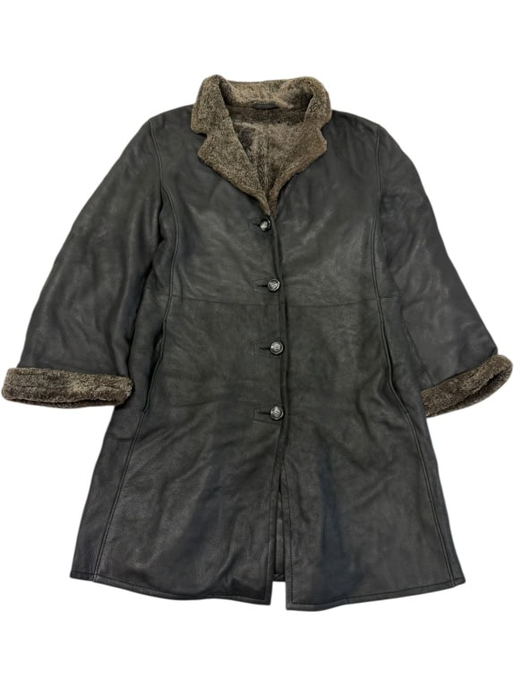 VINTAGE ZAFFERS ΓΥΝΑΙΚΕΙΟ ΔΕΡΜΑΤΙΝΟ ΠΑΛΤΟ ΜΕ ΓΟΥΝΑ S/M