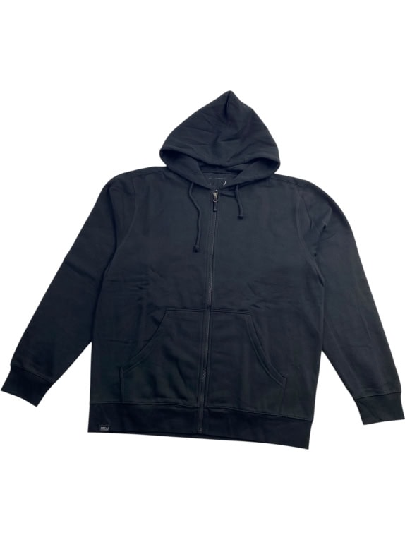 VINTAGE HOODED ZIP-UP SWEATSHIRT CASUAL BLACK MEN'S XL