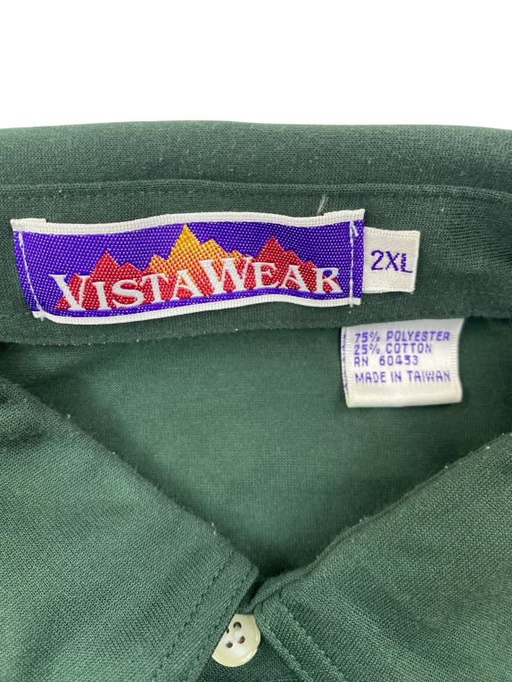 Vistawear Polo Shirt Πράσινο με Κέντημα ACT Unisex 2XL