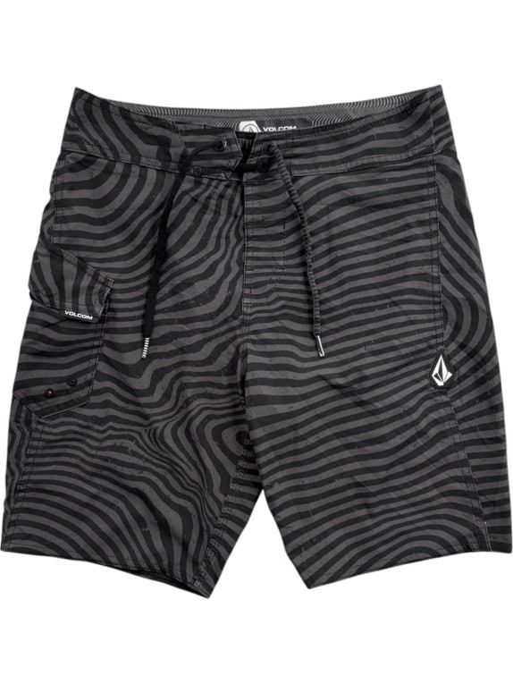 VOLCOM BOARDSHORTS SURF BLACK MENS PRE OWNED XS