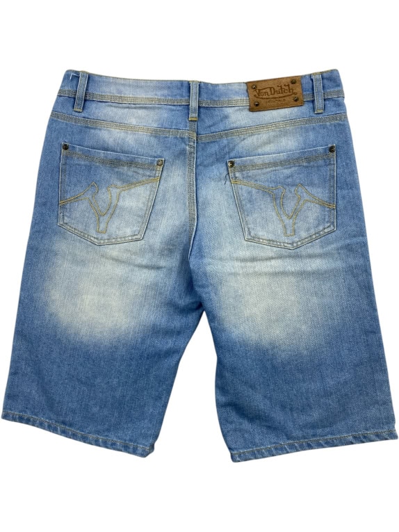 VON DUTCH Bermuda jeans logo vintage blu da uomo M