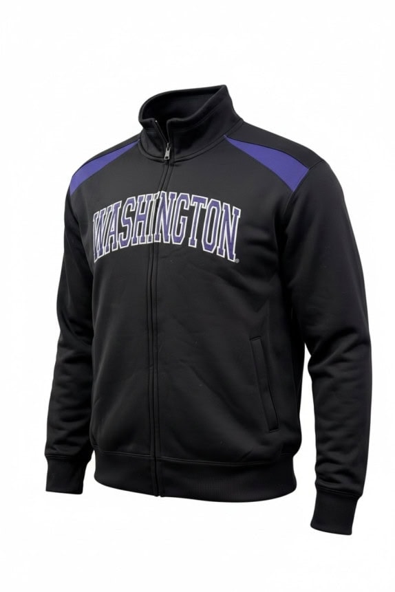 WASHINGTON TRACK JACKET COLLEGIATE BLACK MENS PRE OWNED