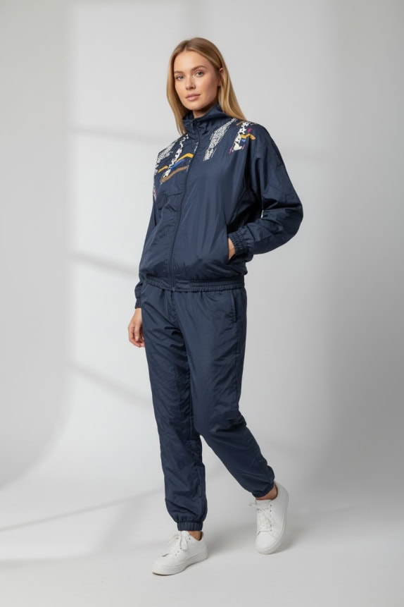 Winch Φόρμα Σετ Vintage Pattern Logo Μπλε Γυναικείο L