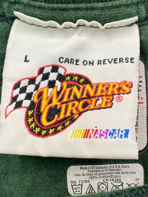 WINNERS CIRCLE T SHIRT GRAFICA RACING VERDE SCURO UOMO PRE OWNED L