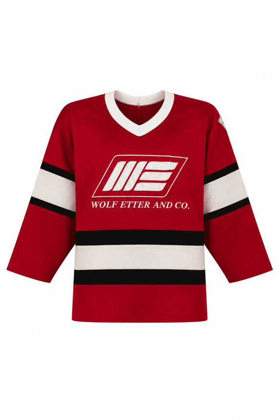 80s WOLF ETTER AND CO. FOOTBALL JERSEY SPORTY RED WHITE ΑΝΤΡΙΚΟ PRE OWNED S/M