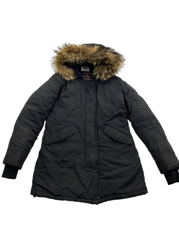 WOOLRICH Γυναικείο Μπουφάν Parka Vintage Λογότυπο Γούνα Μαύρο M