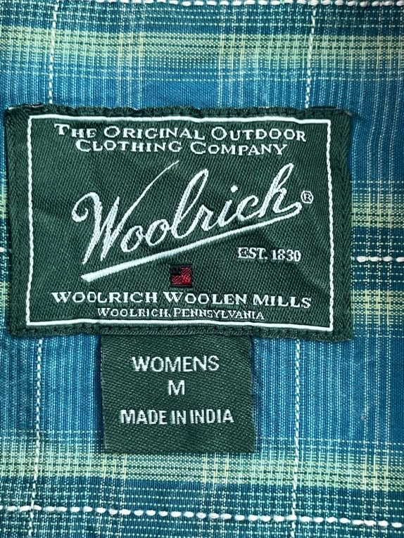WOOLRICH PLAID SHIRT CLASSIC BLUE WOMENS PRE OWNED M