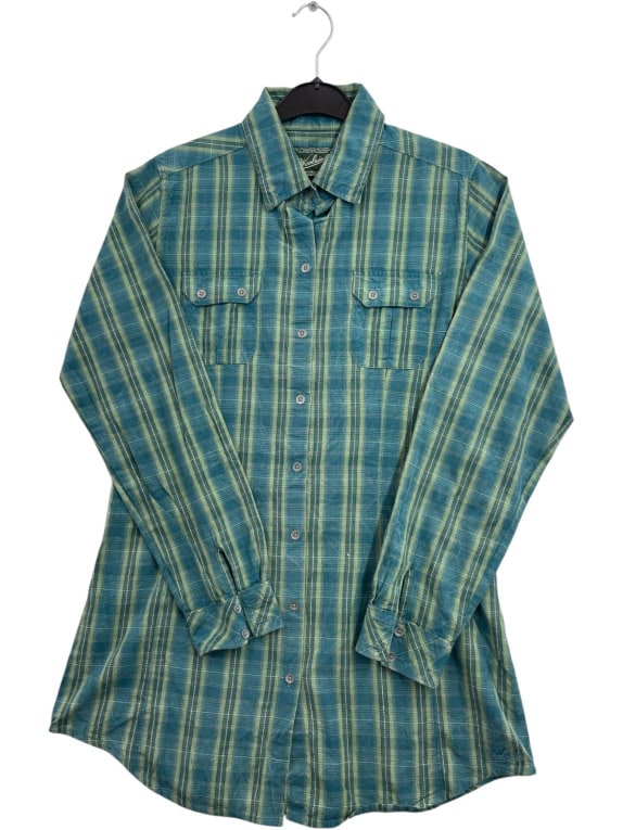 WOOLRICH PLAID SHIRT CLASSIC BLUE WOMENS PRE OWNED M