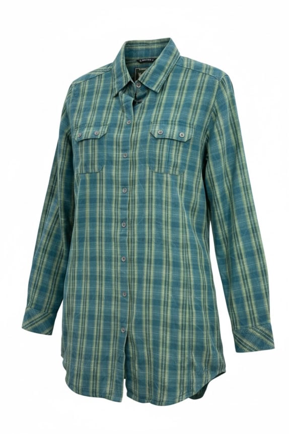 WOOLRICH PLAID SHIRT CLASSIC BLUE WOMENS PRE OWNED M