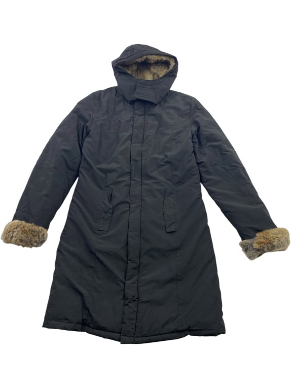 WOOLRICH Μπουφάν Parka Vintage Γούνα Μαύρο Γυναικείο L