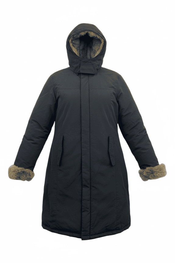 WOOLRICH Parka Jacket Vintage Fur Trim Black Women’s L