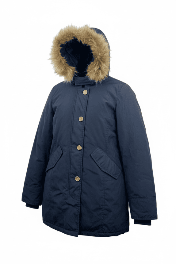 WOOLRICH Μπουφάν Parka Vintage Γούνα Μπλε Γυναικείο S