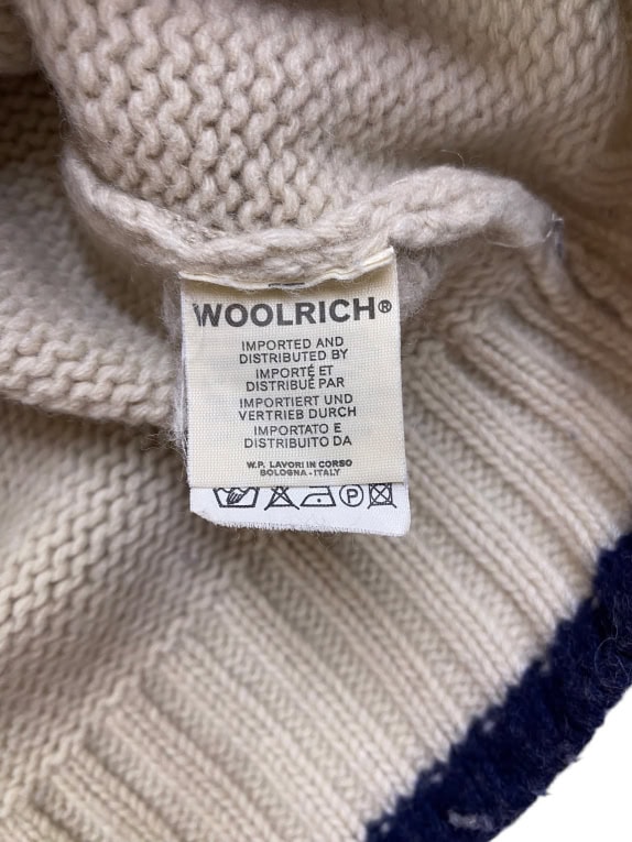 Woolrich Vintage Logo Knit Sweater Beige Men's XL