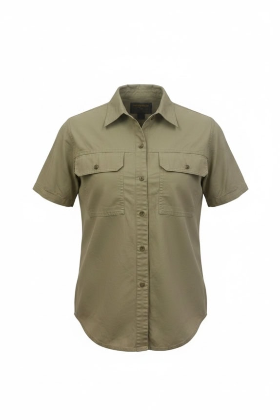 WOOLRICH Short Sleeve Shirt Beige WOMEN'S M