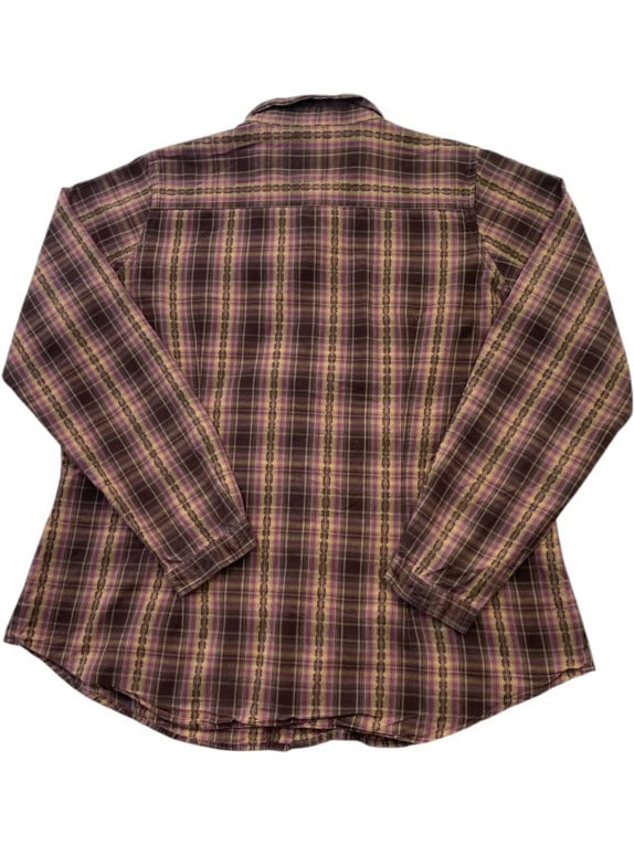 WOOLRICH PLAID SHIRT RUSTIC PURPLE WOMEN PRE OWNED L