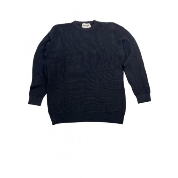Wrangler Ανδρικό Πλεκτό Πουλόβερ Ribbed Μαύρο XL