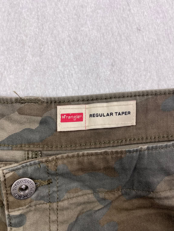 Wrangler Cargo Pants Regular Taper Camouflage Khaki Men’s 4XL