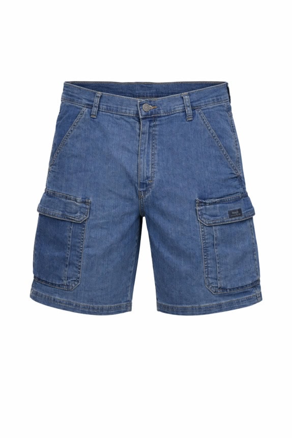 WRANGLER CARGO SHORTS STREETWEAR WASHED BLUE MEN PRE OWNED L