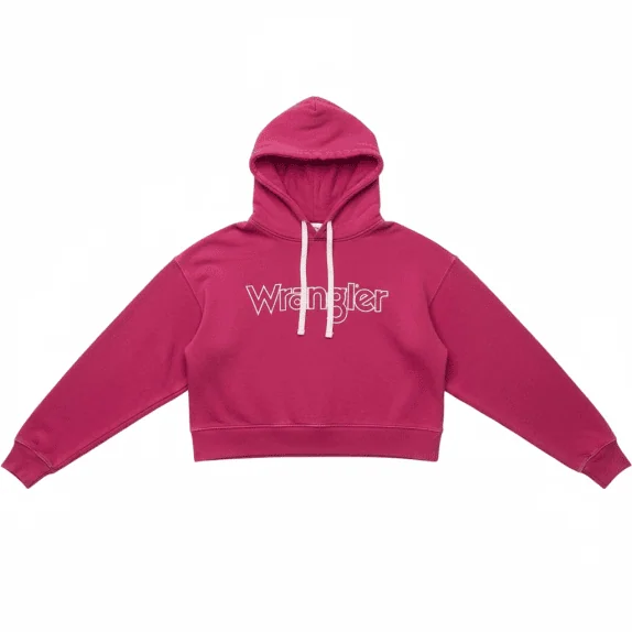 WRANGLER Φούτερ με Κουκούλα Logo Φούξια Γυναικείο M