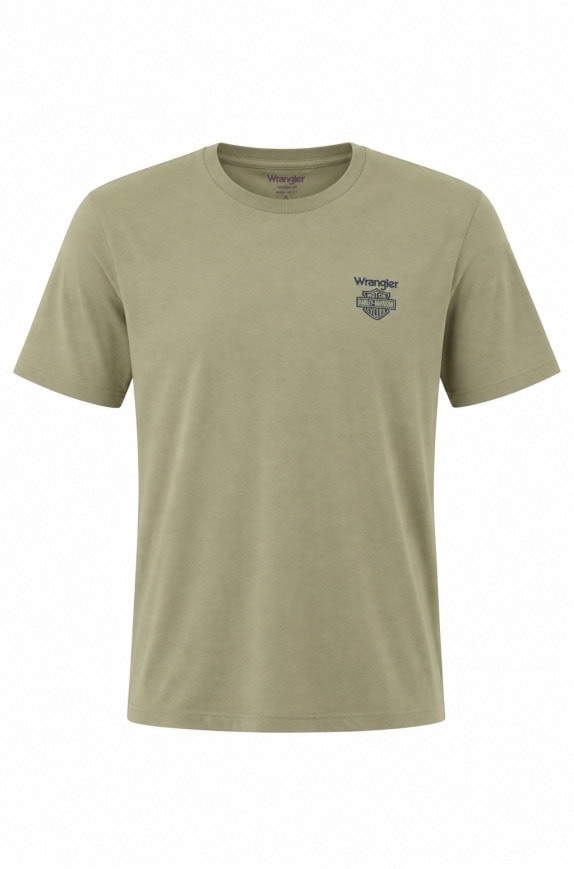 WRANGLER T SHIRT MINIMAL OLIVE UOMO PRE OWNED L