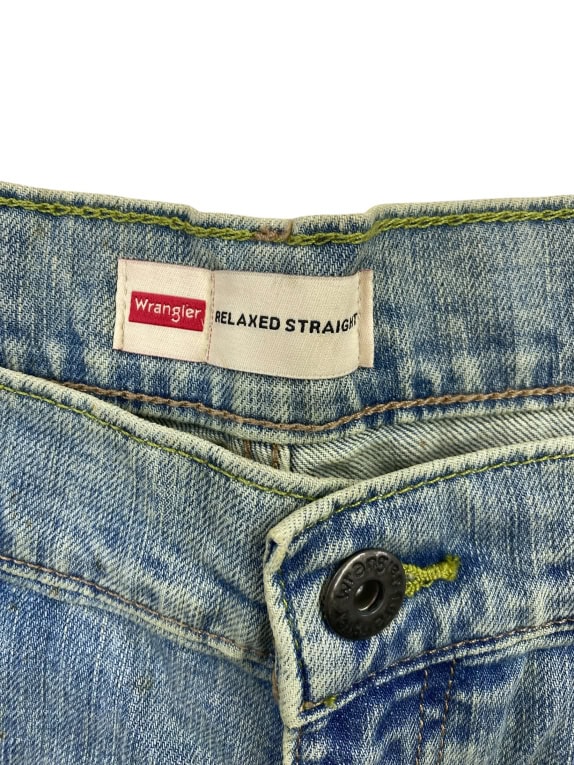 Wrangler Jeans Pantaloni Relaxed Straight Vintage Logo Blu Chiaro Uomo L