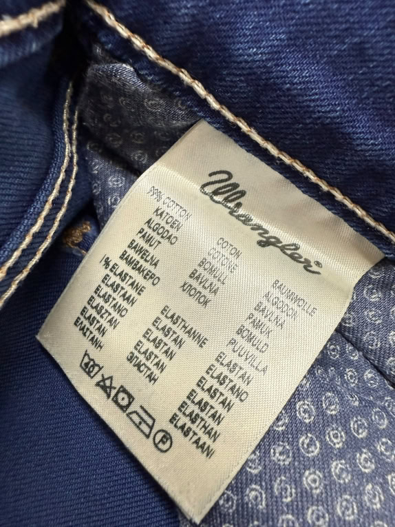 Wrangler Jeans Pantaloni in denim casual con patch Mickey blu unisex S