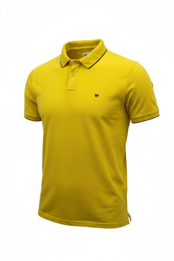 WRANGLER Μπλουζάκι Polo Casual Κεντημένο Λογότυπο Κίτρινο Ανδρικό Large