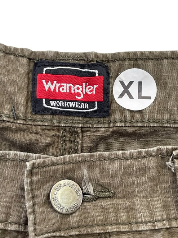 WRANGLER CARPENTER PANTS WORKWEAR OLIVE MENS PRE OWNED XL