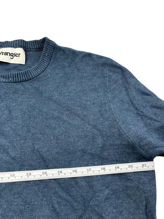 WRANGLER KNIT SWEATER MINIMAL BLUE MEN PRE OWNED L