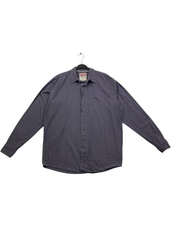 WRANGLER ΠΟΥΚΑΜΙΣΟ CASUAL CLASSIC LOGO ΜΠΛΕ/ΓΚΡΙ ΑΝΔΡΙΚΟ MEDIUM