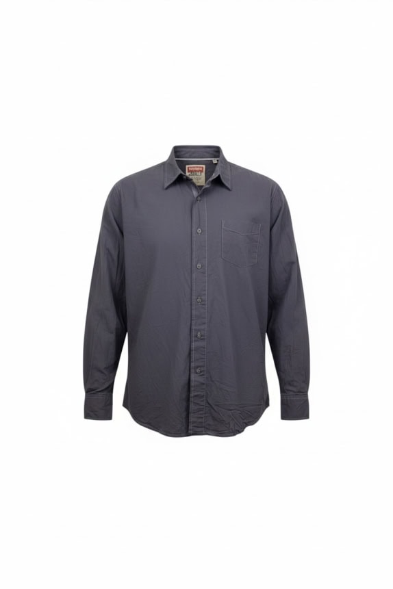 WRANGLER ΠΟΥΚΑΜΙΣΟ CASUAL CLASSIC LOGO ΜΠΛΕ/ΓΚΡΙ ΑΝΔΡΙΚΟ MEDIUM