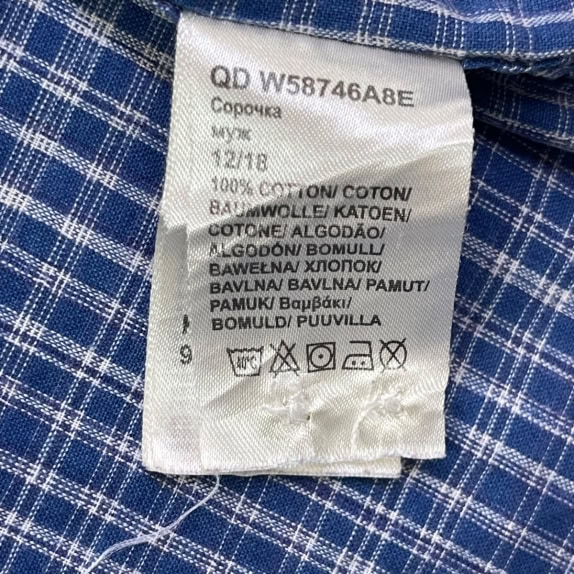WRANGLER Camicia classica blu da uomo usata