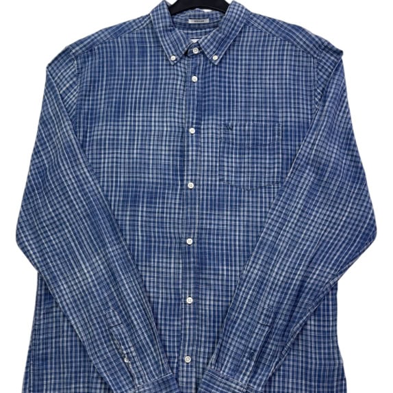 WRANGLER Camicia classica blu da uomo usata