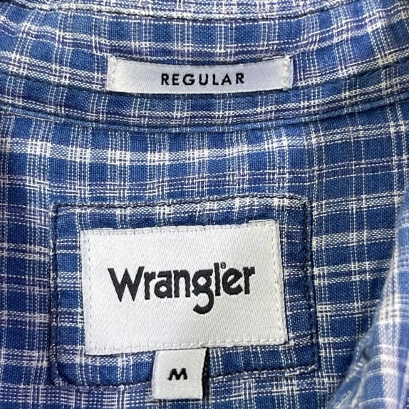 WRANGLER Camicia classica blu da uomo usata