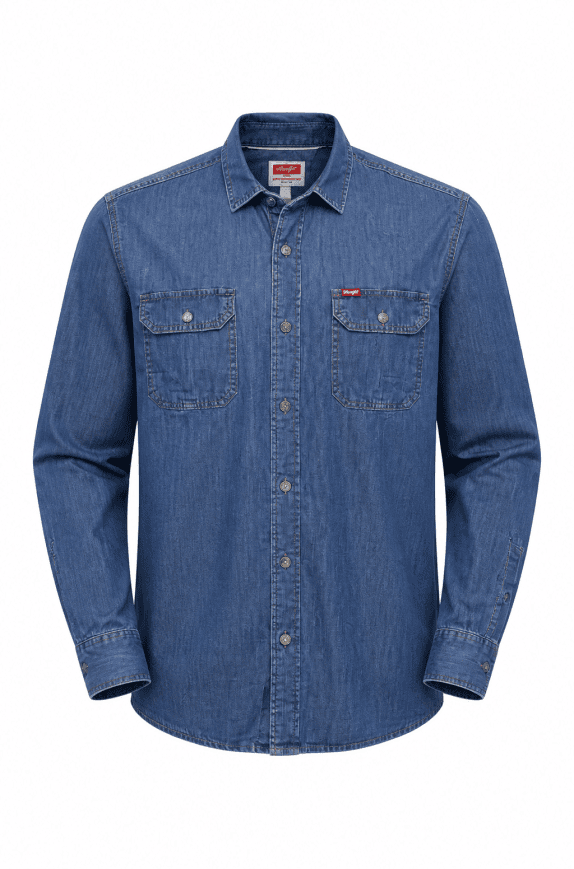 WRANGLER ΠΟΥΚΑΜΙΣΟ DENIM CLASSIC ΜΠΛΕ ΑΝΤΡΙΚΟ PRE OWNED XL