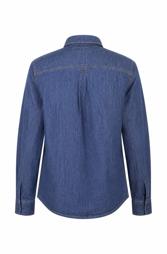 WRANGLER DENIM SHIRT CLASSIC BLUE MENS PRE OWNED L