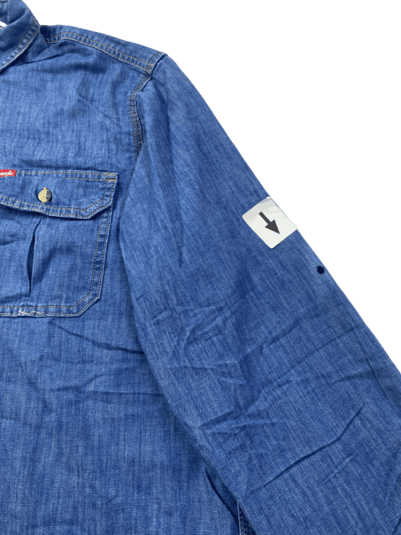 WRANGLER CAMICIA DENIM VINTAGE BLU UOMO PRE OWNED L