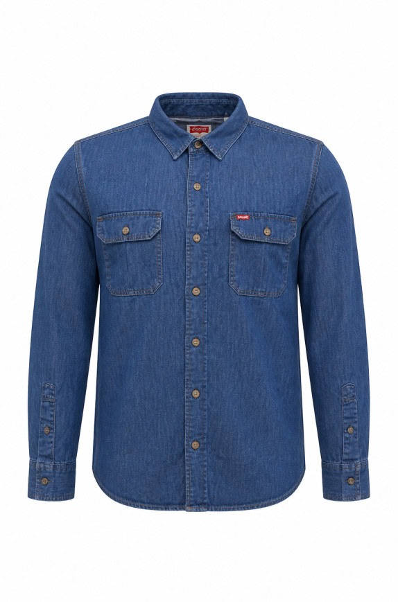 WRANGLER DENIM SHIRT VINTAGE BLUE MEN PRE OWNED L