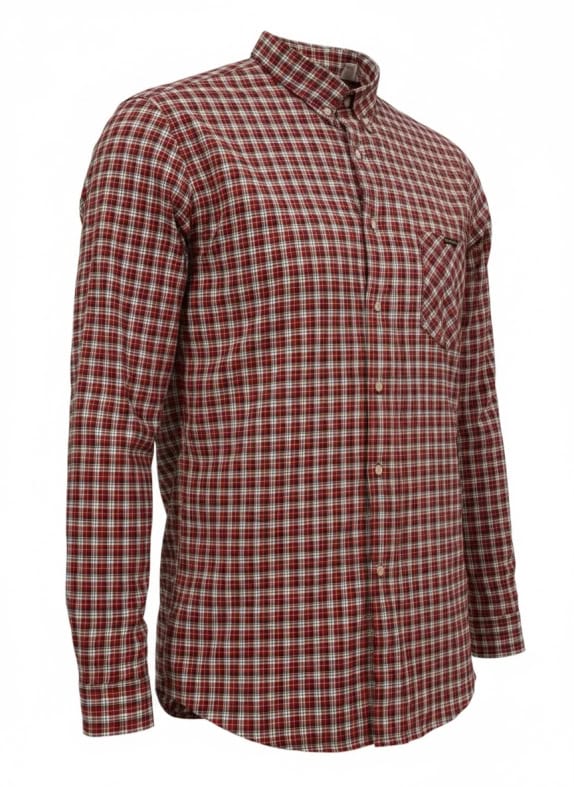Wrangler Πουκάμισο Καρό Casual Logo Πολύχρωμο (Κόκκινο) Ανδρικό M