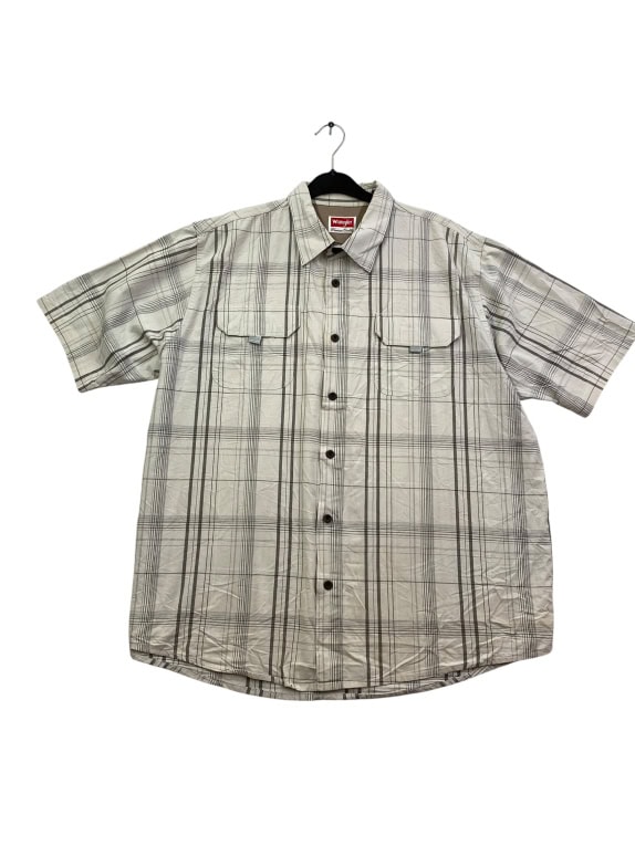 WRANGLER ΠΟΥΚΑΜΙΣΟ ΚΟΝΤΟΜΑΝΙΚΟ PREMIUM QUALITY ΚΑΡΟ ΜΠΕΖ ΑΝΔΡΙΚΟ XXL