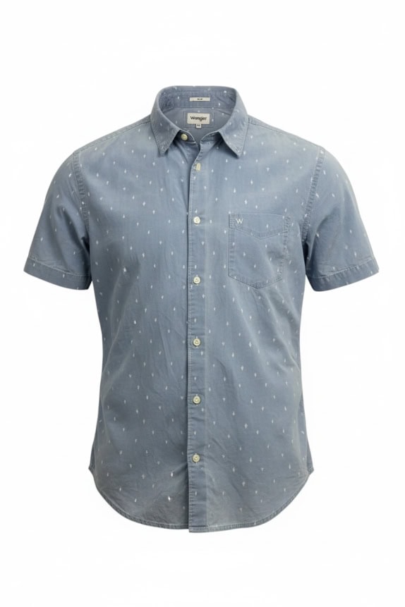 WRANGLER Πουκάμισο Κοντομάνικο SLIM FIT Cactus Print Μπλε Ανδρικό XL