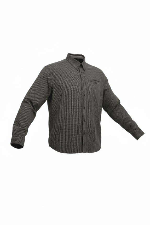 WRANGLER camicia da uomo a maniche lunghe con motivo marrone XL